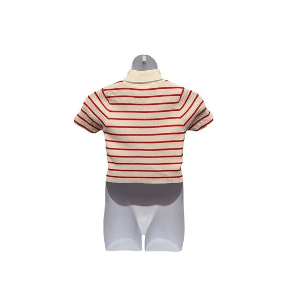 Callahan Knitwear Womens Size Small Cropped Lucy Turtleneck Sweater Stri… - Picture 3 of 7